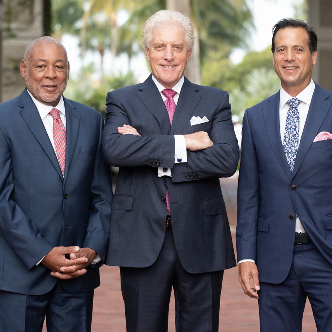 Three senior attorneys from Regan Zambri Long PLLC are professionally posed outdoors in formal suits. Their confident expressions and unified presence reflect the firm's experience in handling complex legal matters including aviation accident claims. As trusted aviation accident lawyers based in Washington, DC, they represent clients involved in aircraft crashes, airport negligence, and wrongful death aviation cases.